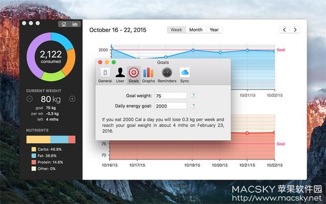 Mac卡路里热量计算工具 Calories Counter 3 v3.3